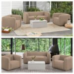 Комплект надувних меблів диван і крісло Коричневий SW-00002656 - Зображення 10