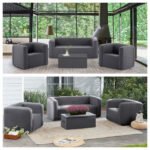 Комплект надувних меблів диван і крісло Сірий SW-00002658 - Зображення 10