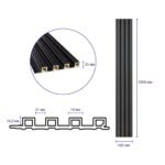 Рейка декоративна WPC стінова 3000х165х23мм Антрацит SW-00001532 - Зображення 9