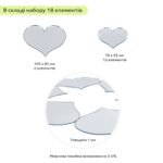 Дзеркальний декор акриловий самоклеючий срібло, 18шт (D) SW-00002524 - Зображення 3