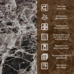 Декоративная ПВХ плита 600х600х3мм Сірий темно-сірий мармур (S) SW-00001628 - Зображення 4