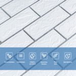 Самоклеюча 3D панель 700х770х3мм Біла цегла смужка срібло (100-3) SW-00000752 - Зображення 4