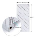 Самоклеюча вінілова плитка в рулоні 600х3000х2мм Білий мармур з прожилками Глянсова SW-00001285 - Зображення 3