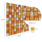 Мозаїка з декоративного скла 298х298х4,5мм Помаранчева SW-00002365 - Зображення 3