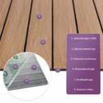 Покриття вінілове самоклеюче 3D рейки 600х600х2,8мм Теплий бурштин SW-00002205 - Зображення 2