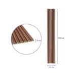 Рейка декоративна WPC кругла стінова 3000х152х15мм Каштан SW-00001872 - Зображення 3