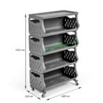 Стелаж універсальний для зберігання чотириярусний 60х30х77см SW-00002260 - Зображення 3