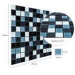 Мозаїка з декоративного скла 298х298х4,5мм Чорно-сіра SW-00002369 - Зображення 3