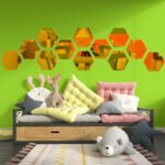 Дзеркальний декор акриловий самоклеючий 150*175мм золото,12шт (D) SW-00002518 - Зображення 6