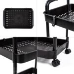 Етажерка мобільна чотириярусна універсальна пластикова 41х25х101см Чорна SW-00002108 - Зображення 5