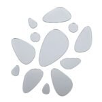 Дзеркальний декор акриловий самоклеючий Камінці срібло, 12шт (D) SW-00002496