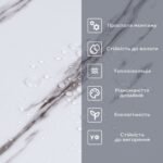 Самоклеюча вінілова плитка в рулоні 600х3000х2мм Білий мармур з прожилками Глянсова SW-00001285 - Зображення 5