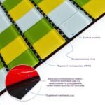 Мозаїка з декоративного скла 298х298х4,5мм Жовто-зелена SW-00002362 - Зображення 2