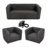 Комплект надувних меблів диван і 2 крісла Сірий SW-00002659