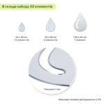 Дзеркальний декор акриловий самоклеючий Краплі срібло,20шт (D) SW-00002492 - Зображення 3