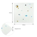 Панель стінова 3D 700х700х4мм Зірки та місяць на білому фоні SW-00001970 - Зображення 3