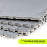 Підлога-пазл плюшевий 60х60х1см Світло-сірий (D) SW-00002081 - Зображення 5