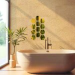 Дзеркальний декор акриловий самоклеючий 85*95мм золото, 12шт (D) SW-00002516 - Зображення 5