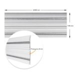 Плінтус РР самоклеючий 2300х140х4мм Білий з сірою смужкою (D) SW-00001809 - Зображення 4