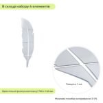 Дзеркальний декор акриловий самоклеючий Перо срібло, 6шт (D) SW-00002505 - Зображення 3