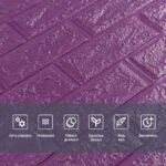 3D панель самоклеюча 700х770х5мм цегла Фіолетова (016-5) SW-00000150 - Зображення 4