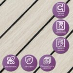 Покриття вінілове самоклеюче 3D рейки 600х600х2,8мм Дуб перлинний пісок SW-00002200 - Зображення 5