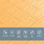 3D панель самоклеюча 700х770х5мм цегла Жовто-пісочний (009-5) SW-00000028 - Зображення 4