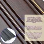 Рейка декоративна PS 2900х117х12мм Темний горіх із золотом SW-00002131- - Зображення 2