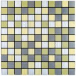 Самоклеюча алюмінієва плитка 300х300х3мм Срібна із золотом шахівниця SW-00001827 - Зображення 2