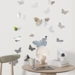 Дзеркальний декор акриловий самоклеючий Метелики срібло,25шт (D) SW-00002521 - Зображення 6