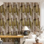 Самоклеюча декоративна 3D панель 700x700x4мм Зелено-коричневе дерево (378) SW-00000883 - Зображення 5