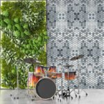 Самоклеюча алюмінієва плитка 300х300х3мм Срібна мозаїка із дзеркальними вставками SW-00001928 - Зображення 7