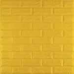 3D панель самоклеюча 700х770х5мм цегла Жовтий (010-5) SW-00000146
