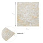 Самоклеюча декоративна 3D панель Камінь бежева рвана цегла700х770х3мм (157) SW-00000486 - Зображення 3