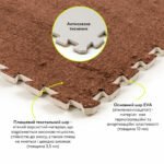 Підлога-пазл плюшевий 60х60х1см Коричневий (D) SW-00002083 - Зображення 3