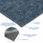 Самоклеюча плитка під ковролін в рулоні сірий 600х3000мм SW-00002584 - Зображення 2