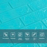 3D панель самоклеюча 700х770х3мм цегла Бірюза (002-3) SW-00000573 - Зображення 4