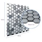 Самоклеюча алюмінієва плитка 300х300х3мм Срібна мозаїка із дзеркальними вставками SW-00001928 - Зображення 3