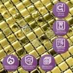 Мозаїка дзеркальна 298х298х4,5мм Золото SW-00002372 - Зображення 4