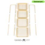 Етажерка мобільна чотириярусна універсальна з металу 45х30х103см Кремова SW-00002114 - Зображення 6