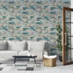 Самоклеючі шпалери 2800х500х1,5мм Бірюзова катеринославська цегла (D) SW-00001943 - Зображення 5