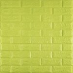 3D панель самоклеюча 700х770х5мм цегла відтінок лайму (300-5) SW-00001331
