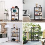 Стелаж мобільний чотириярусний універсальний розкладний з нержавіючої сталі 126х72х34см Чорний SW-00002098 - Зображення 7