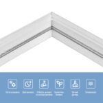 Плінтус РР самоклеючий 2300х70х4мм Білий з сірою смужкою (D) SW-00001833 - Зображення 4