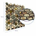 Самоклеюча алюмінієва плитка 300х300х3мм Золота луска SW-00001934 - Зображення 3