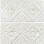 Самоклеюча декоративна настінно-стельова 3D панель вензеля в ромбі 700х700х5мм (374) SW-00000881