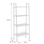 Стелаж-етажерка чотириярусний з металу 60х35х148см Білий SW-00002104 - Зображення 3