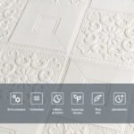 Самоклеюча декоративна настінно-стельова 3D панель 700х700х3мм Білий(114-3) SW-00000697 - Зображення 4