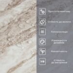 Самоклеюча вінілова плитка в рулоні 600х3000х2мм Перламутровий мармур Глянсова SW-00001283 - Зображення 5