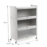 Шафа мобільна для зберігання розкладна триярусна з сталі 70х36х112,8см Світло-сірий SW-00002116 - Зображення 3